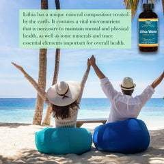 Rear view of Lithia Water 4 oz bottle
