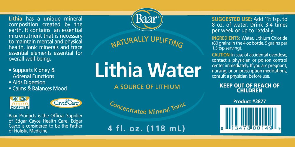 Lithia Water 4 oz bottle close-up with label