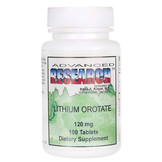 Lithium Orotate 100 Tabs bottle with label