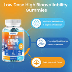 Close-up of blueberry-flavored Lithium Orotate Gummies
