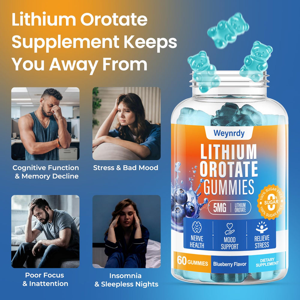 Nutrition facts panel for Lithium Orotate Gummies