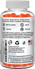 Label highlighting plant-based, non-GMO, and 5 mg per serving