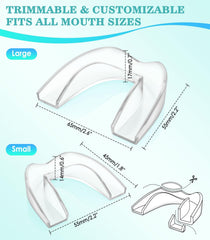 Mouth guard being placed into its protective storage box