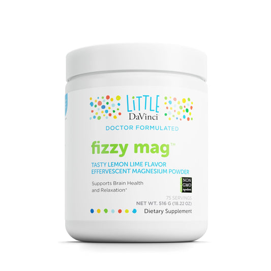 Front view of Little DaVinci Fizzy Mag bottle