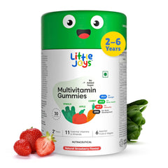 Front view of Little Joys Kids Multivitamin Gummies strawberry flavor 30-day pack