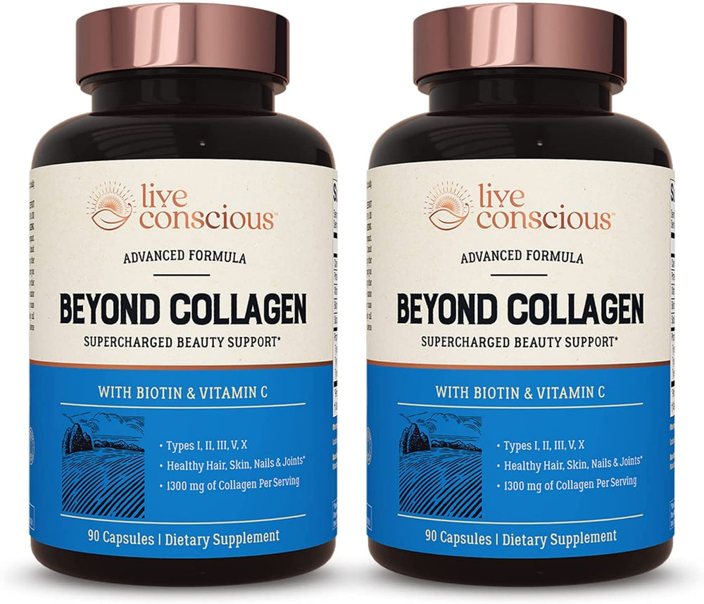 Front view of Live Conscious Beyond Collagen Multi Collagen Capsules