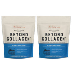 Live Conscious Beyond Collagen Powder bottle with scoop on white background