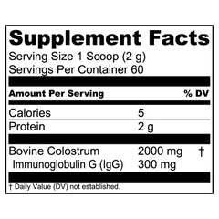 Gut health concept with colostrum powder