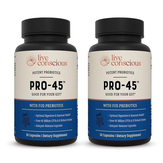 Live Conscious PRO45 bottle label