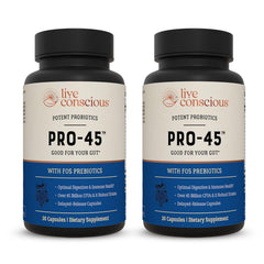Live Conscious PRO45 bottle label