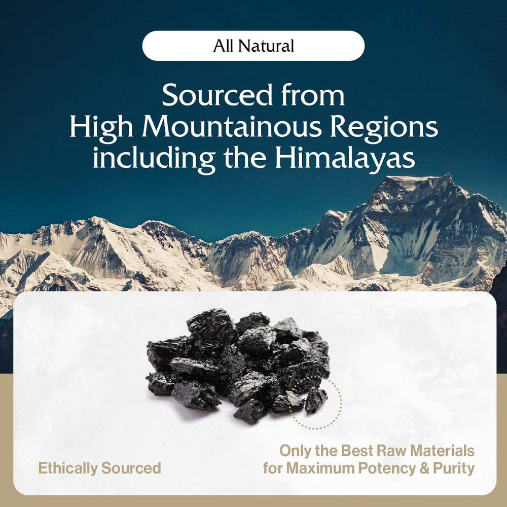 Concept image of energy and antioxidant support from shilajit
