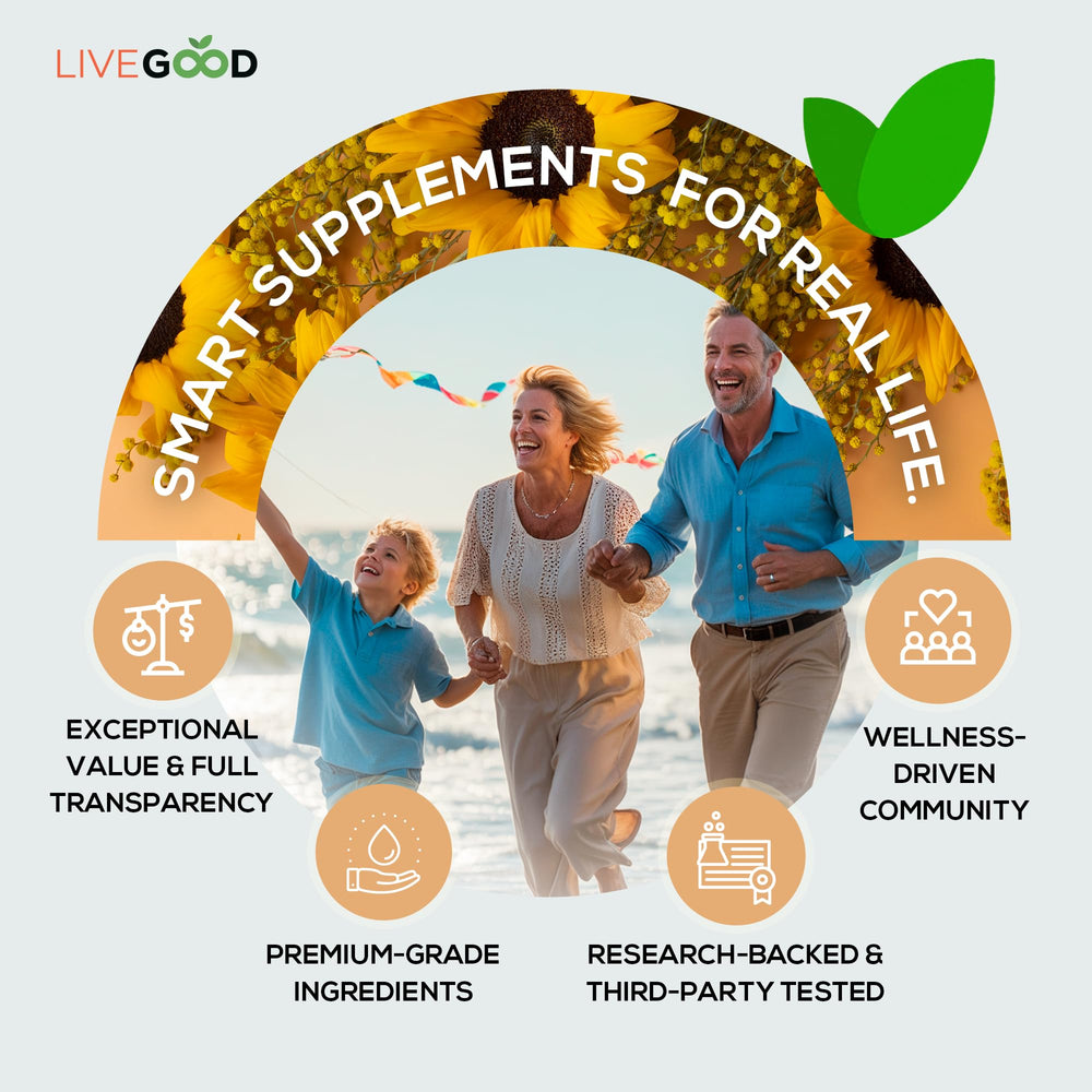 Bone health illustration featuring LIVEGOOD D3-K2