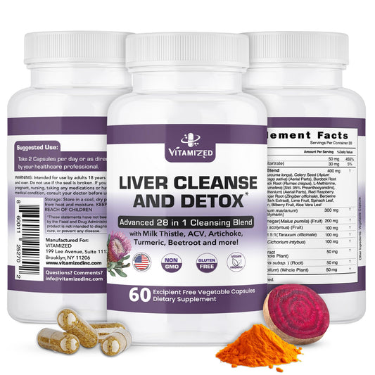 Bottle of Liver Cleanse Detox & Repair supplement with 60 pills