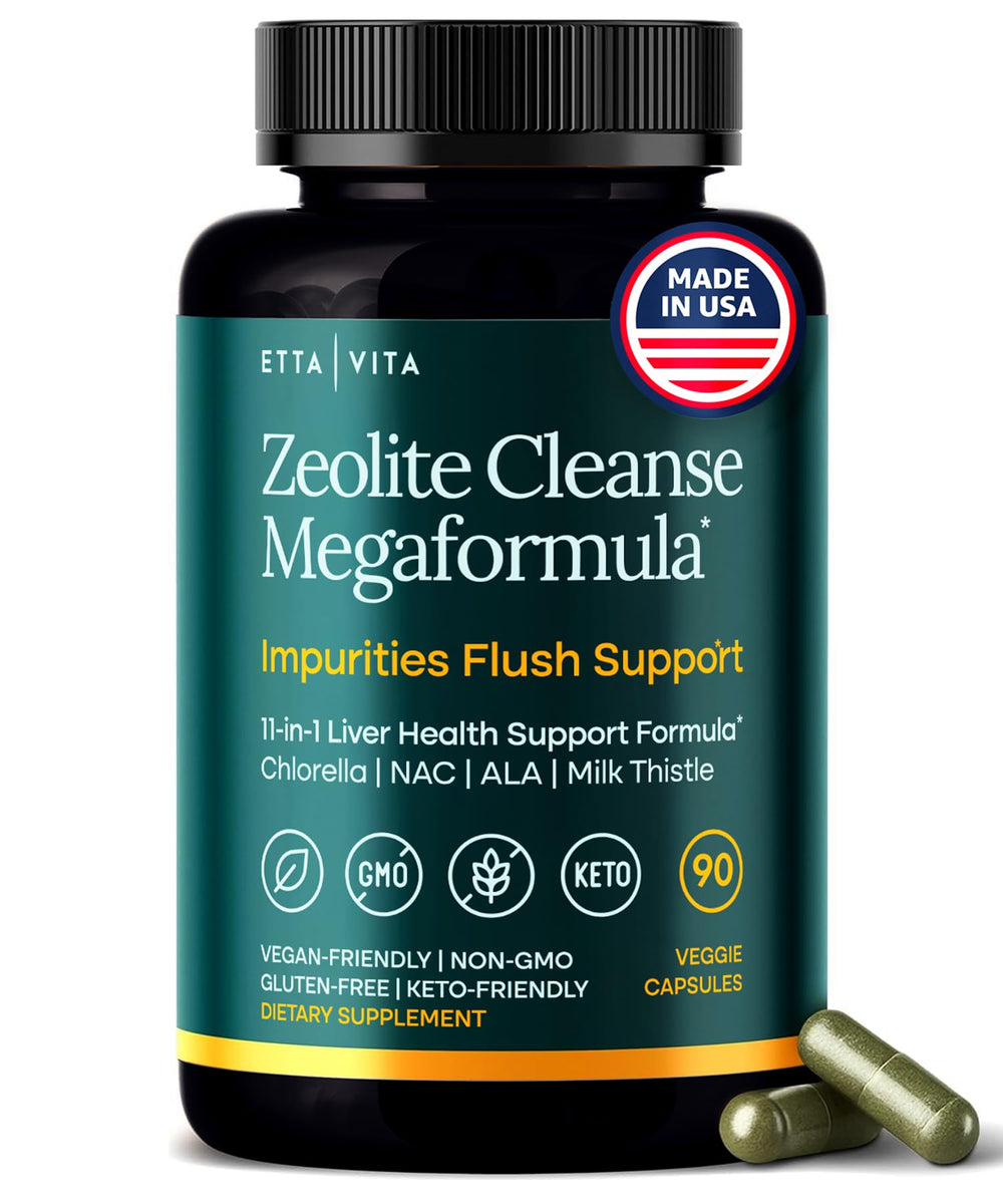 Liver cleanse detox hero image featuring 11-in-1 detox complex with Zeolite