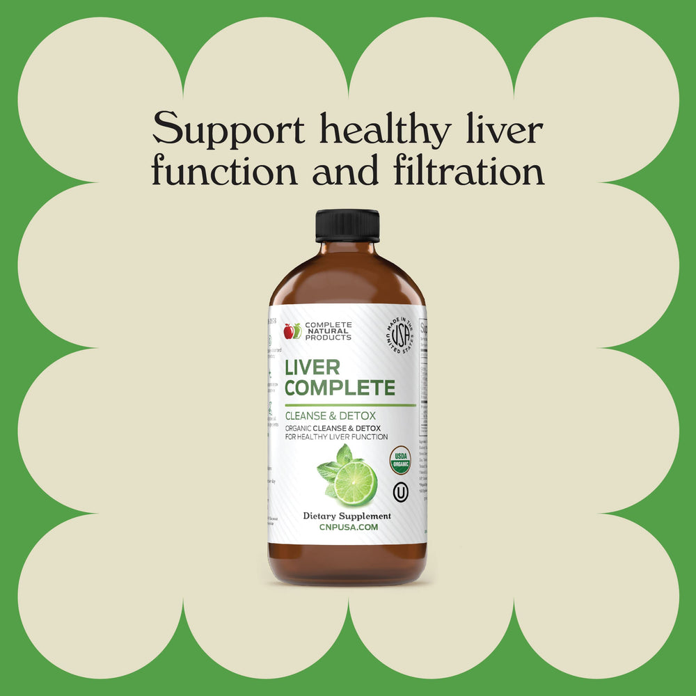 Liver detox liquid being poured into a glass