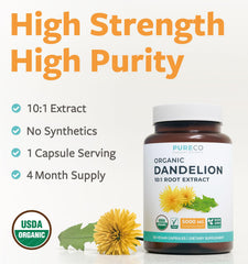 Liver support supplement with 10:1 dandelion root extract