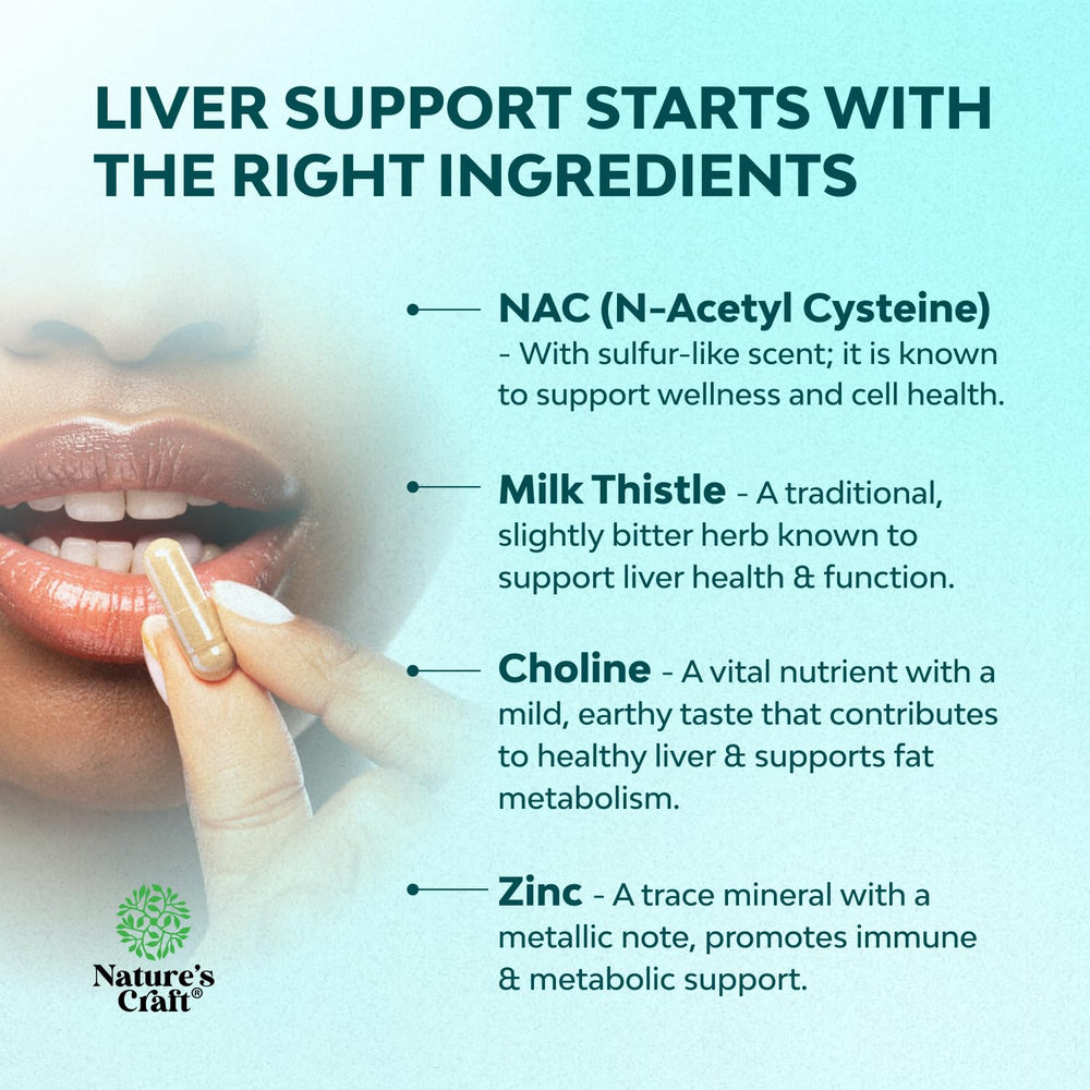 Choline and dandelion ingredients in NAC Liver Support