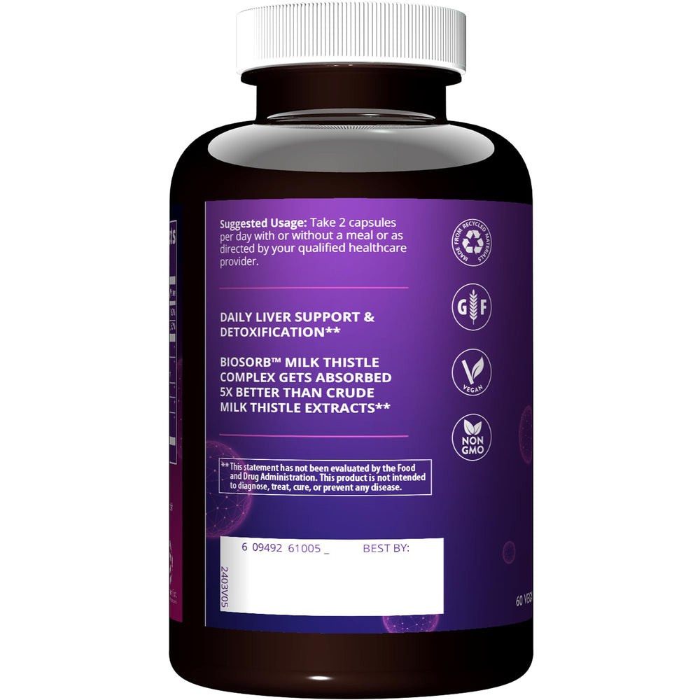 MRM Nutrition Liver X BIOSORB Milk Thistle Complex and antioxidants ingredients