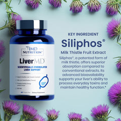 LiverMD bottle displaying 60 capsules
