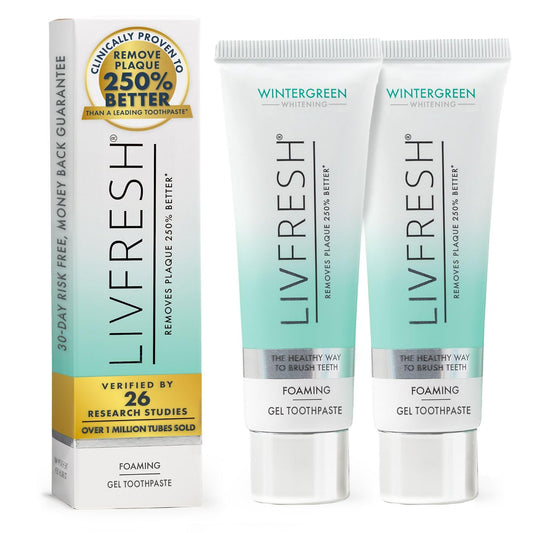 Front view of LIVFRESH Toothpaste Gel bottle