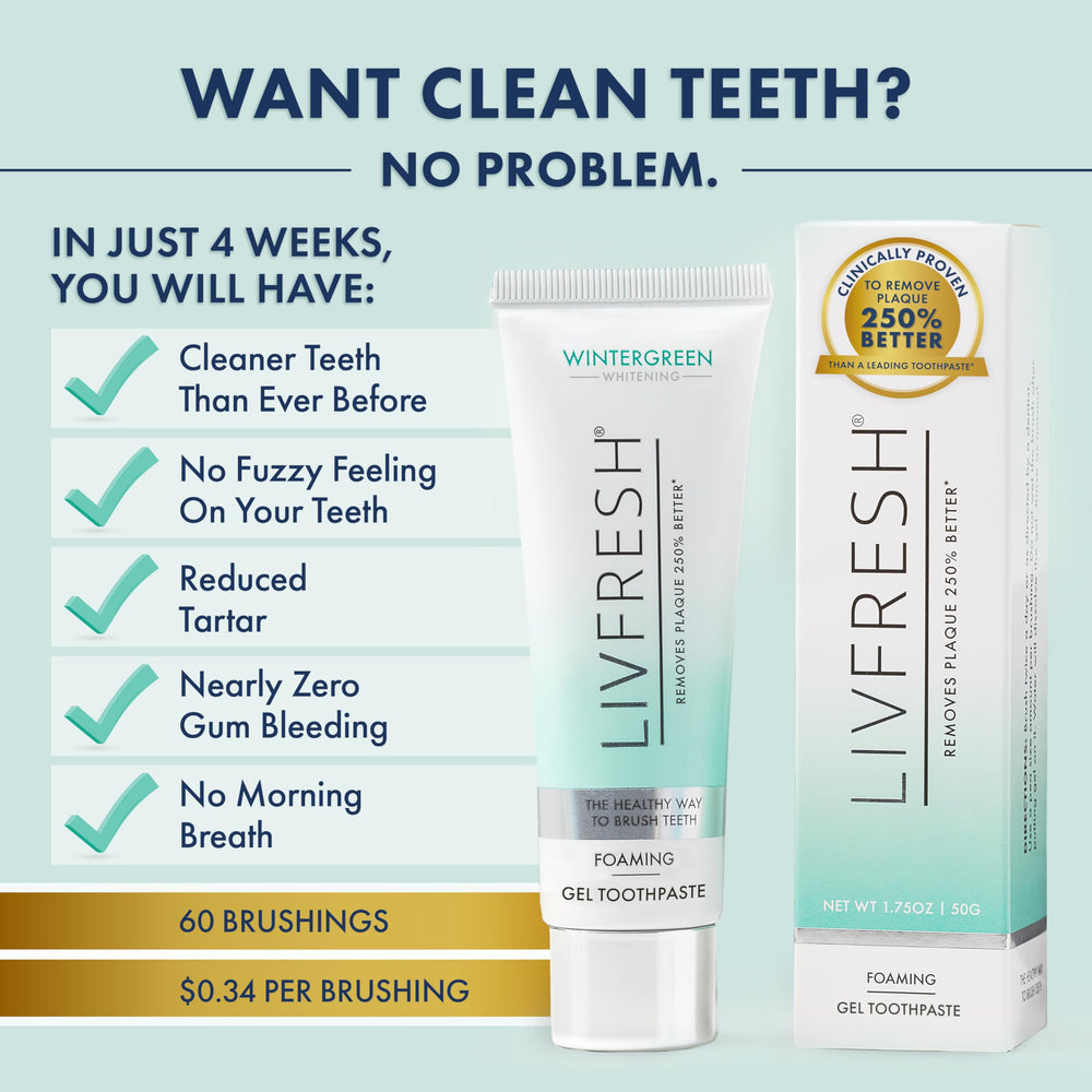 LIVFRESH Toothpaste Gel ingredients list on label