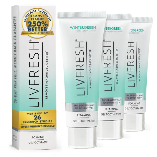 LIVFRESH Toothpaste Gel Wintergreen 3-Pack - front view