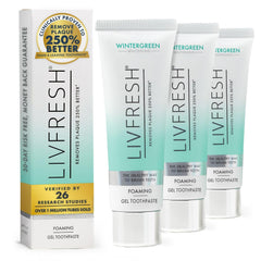 LIVFRESH Toothpaste Gel Wintergreen 3-Pack - front view