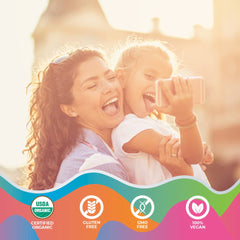 Infographic showing 10 probiotic strains for children's digestion