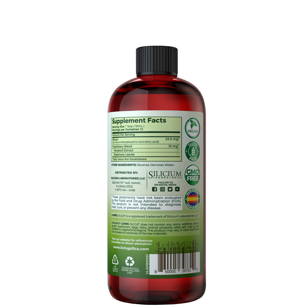 Front view of Living Silica bottle (500 ml)