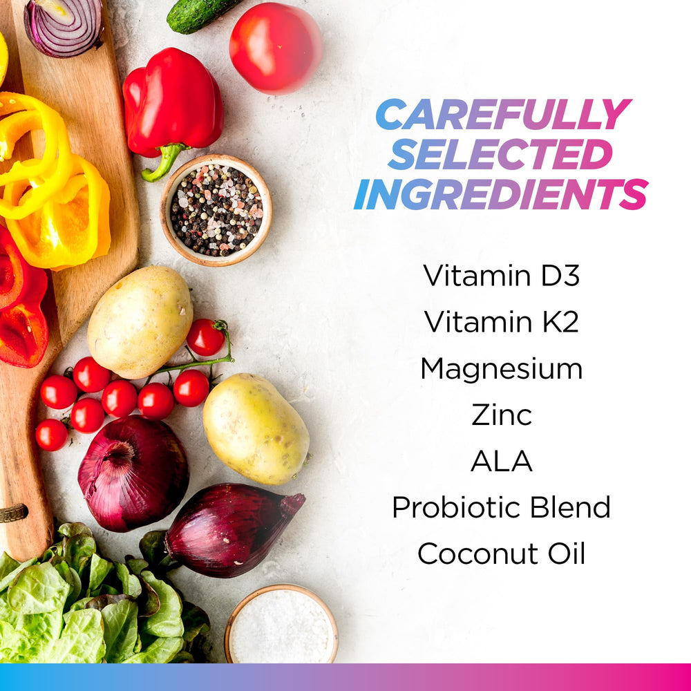 Magnesium, ALA, probiotics and MCT oil components