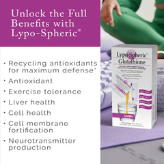 LivOn Lypo-Spheric Glutathione liposome encapsulation supports improved absorption.