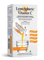 Front view of LivOn Lypo-Spheric Vitamin C 1000 mg pack