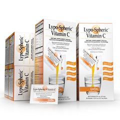 LivOn Lypo-Spheric Vitamin C packaging: 6 cartons with 180 packets
