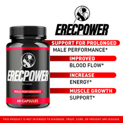 Erecpower bottle stacked with five-pack for 5-month supply