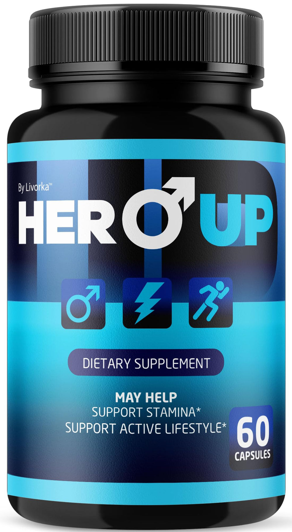 Front label of LIVORKA Hero Up Capsules bottle