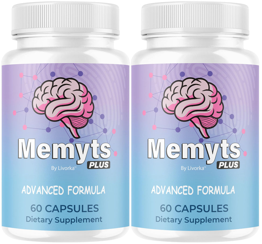LIVORKA Memyts Plus bottle front view for daily brain energy and focus.