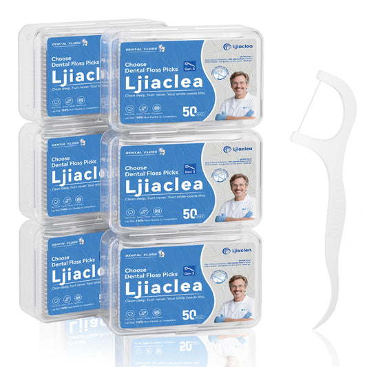 Box packaging of LJIACLEA Floss Picks 300-count