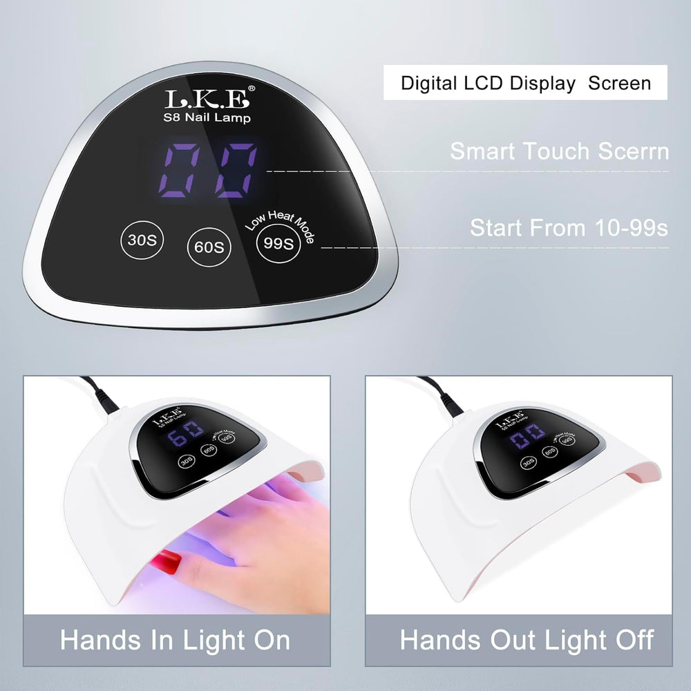 LKE UV Nail Lamp includes adapter for easy setup and reliable power.