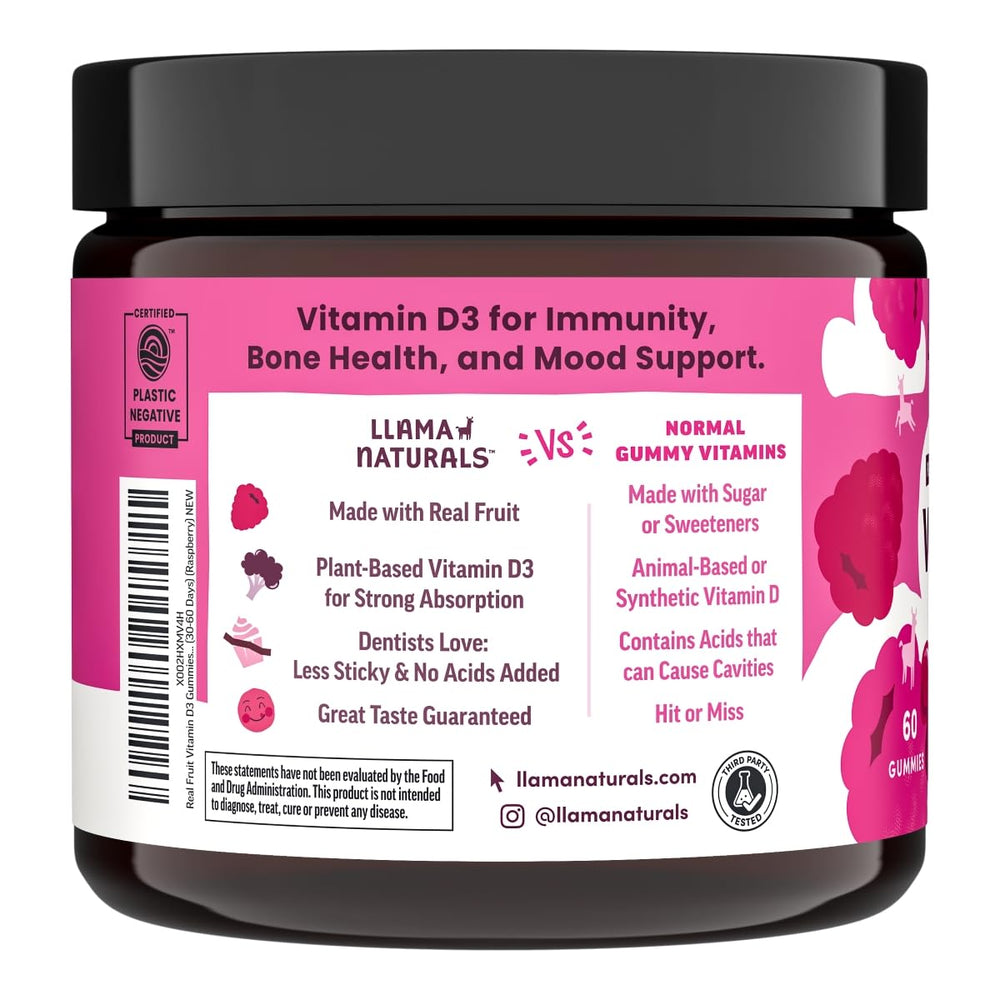 Gummies for kids and adults with raspberry flavor
