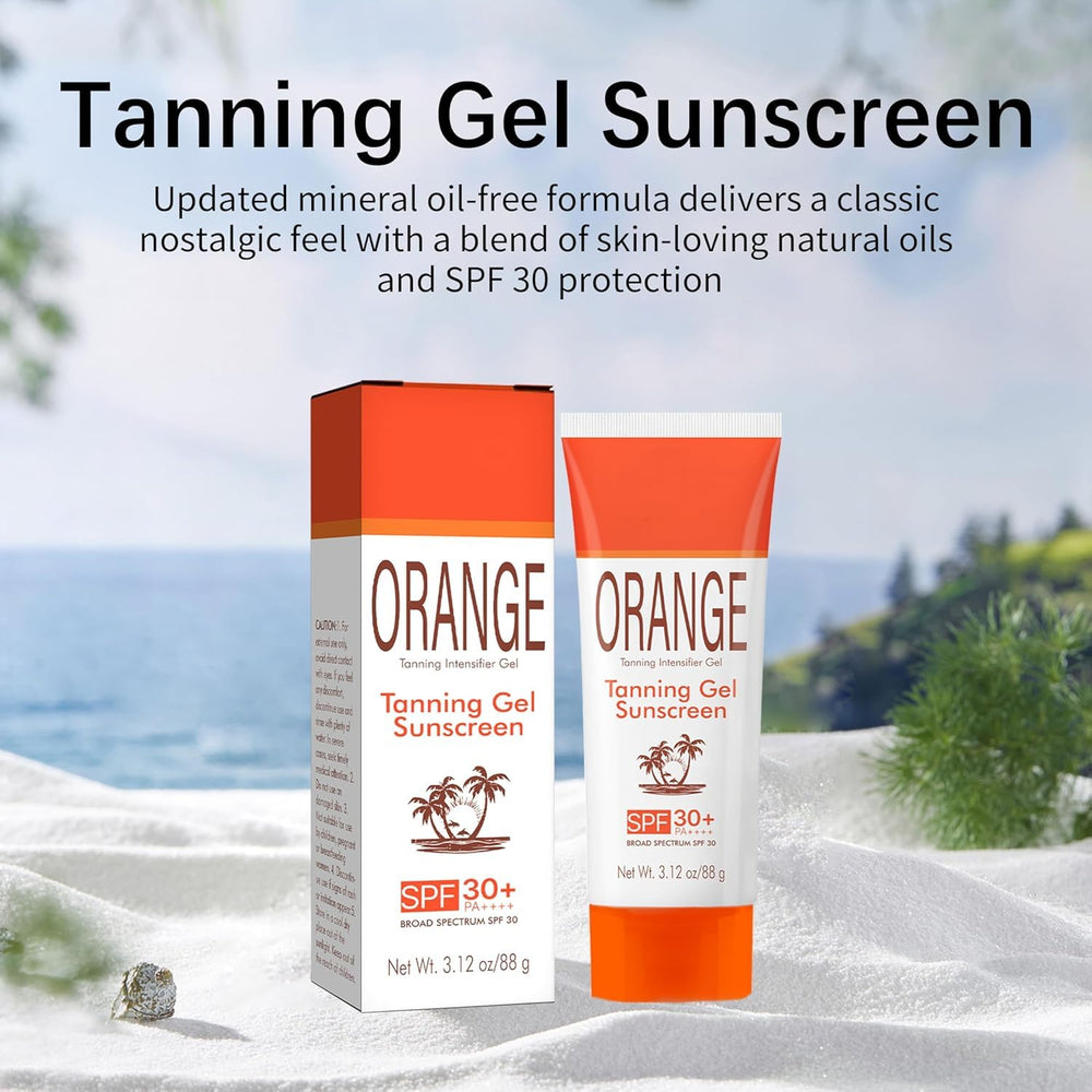 LMDGDS Orange Tanning Gel Sunscreen mineral oil free for light wear.