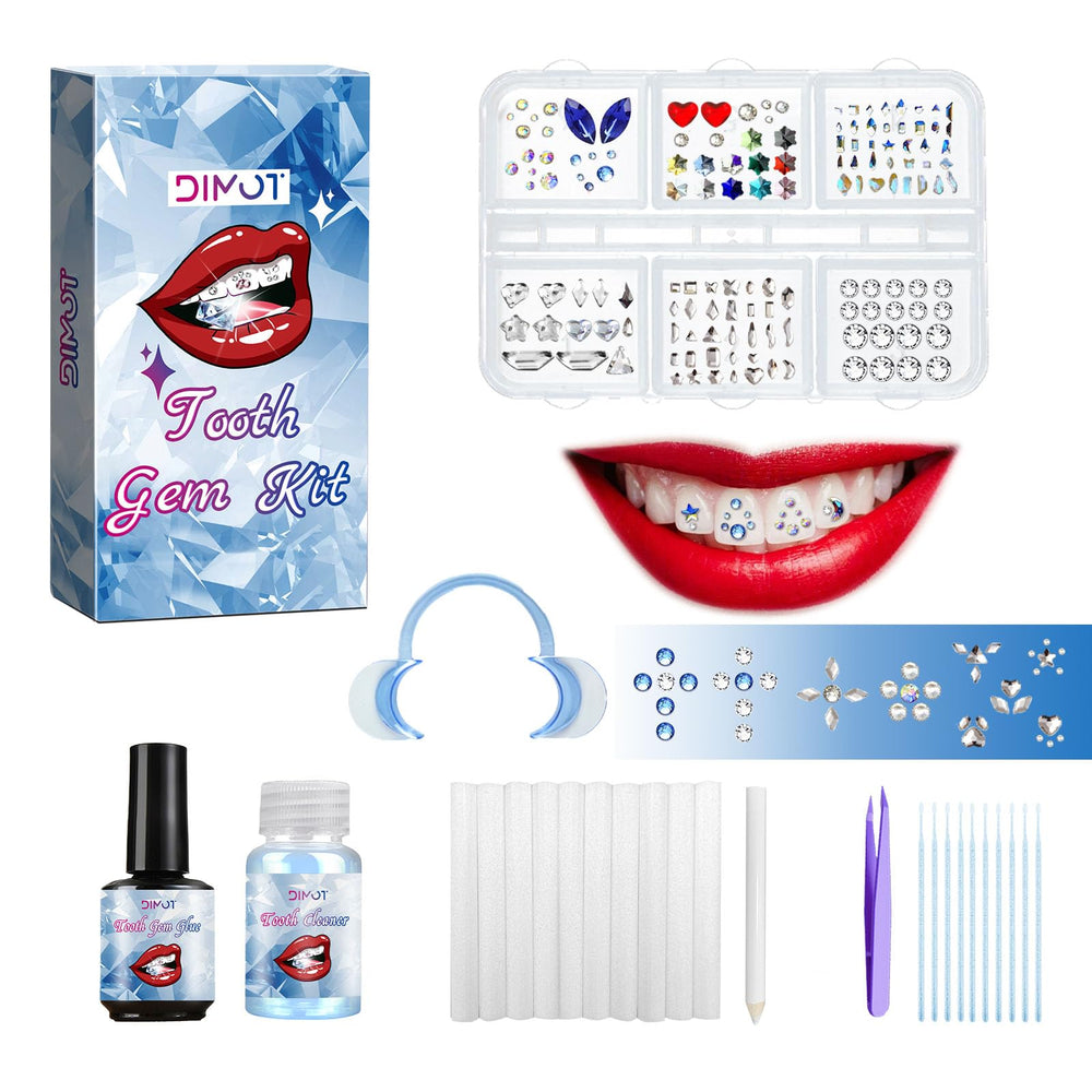Packaging and contents of LMDGDS Tooth Gems Kit with Light