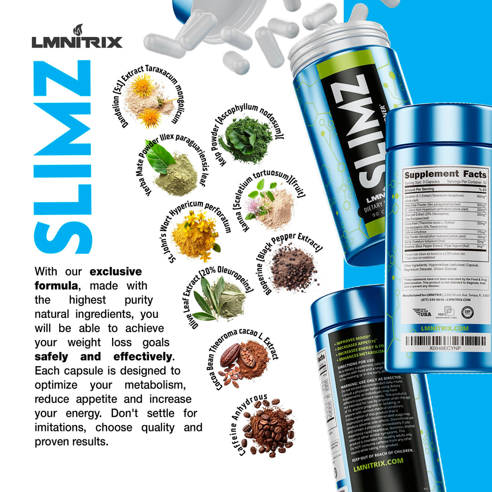Product packaging and wellness lifestyle setup for SLIMZ