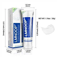LMNOOP Eczema Cream packaging box showcases branding and product details.