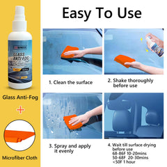 Car windshield treated with LOCBONDSO anti-fog spray for clear visibility