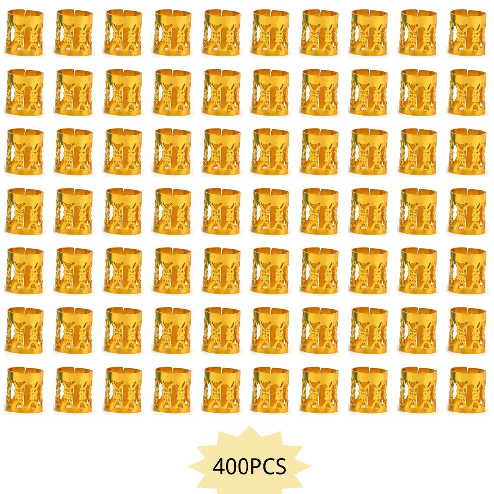 Loceast gold braid extensions beads decorate hair with elegance.