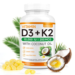 Lofuanna Vitamin D3 K2 softgel bottle with coconut oil