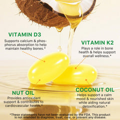 Softgels beside coconut oil for absorption