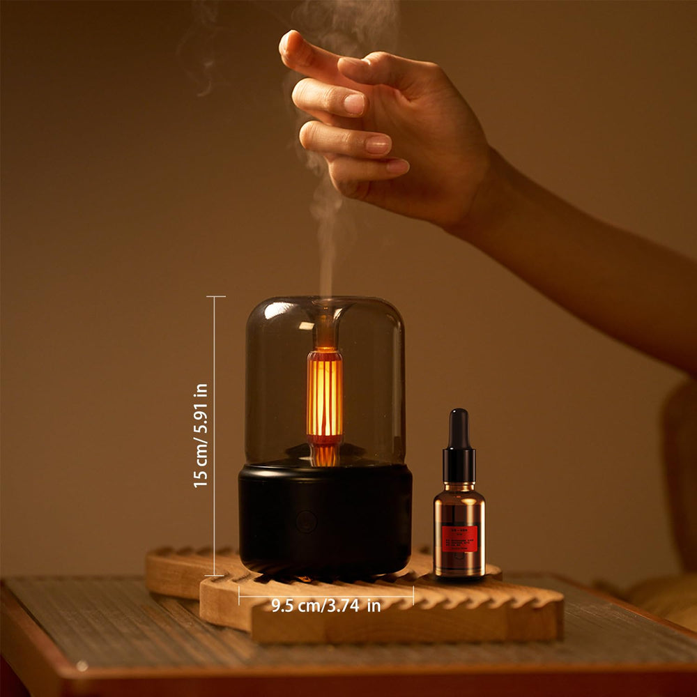 Close-up of LONCIN diffuser showing warm ambient lighting