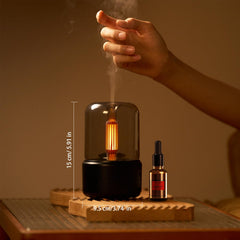 Close-up of LONCIN diffuser showing warm ambient lighting