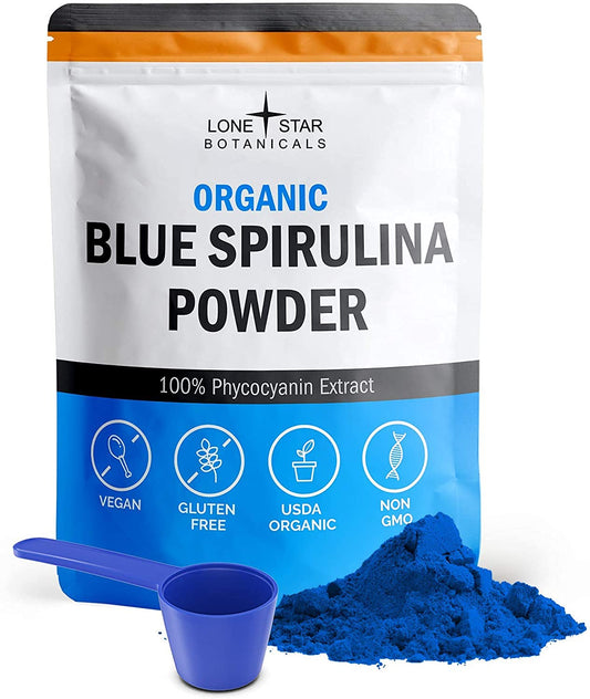 Lone Star Botanicals blue spirulina powder jar